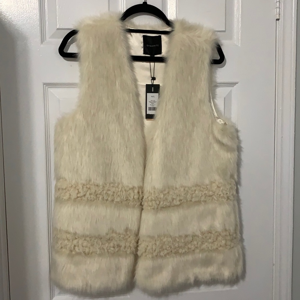 Fur vest from dynamite NEVER WORN size M/L